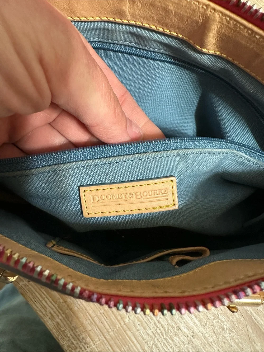 Vintage Dooney and Bourke Y2K Pink Rainbow Monogram Purse Coated Canvas - Picture 10 of 15
